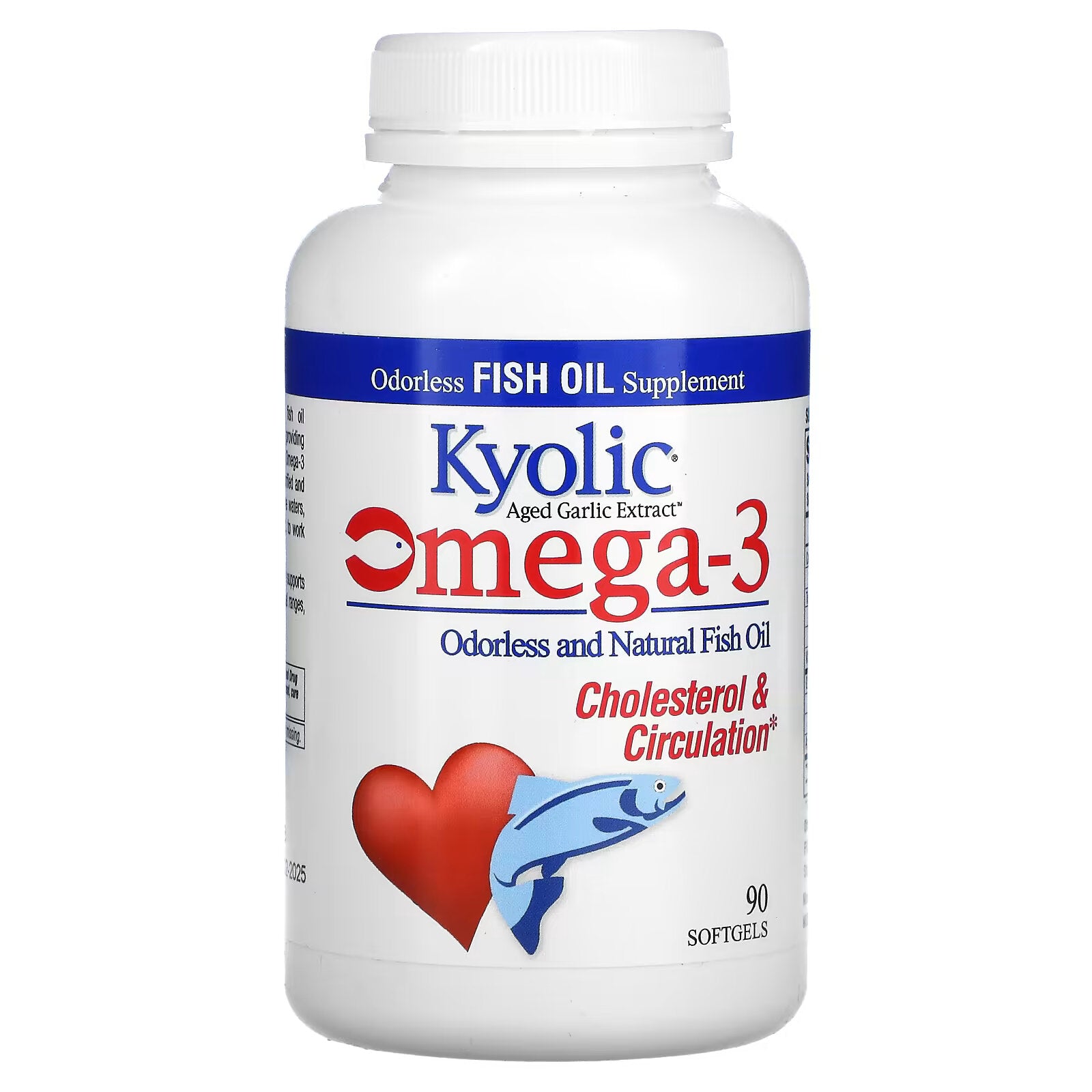 Kyolic, Aged Garlic Extract, Omega-3, Improve Cholesterol Balance and Circulation, 90 Omega-3 Capsules