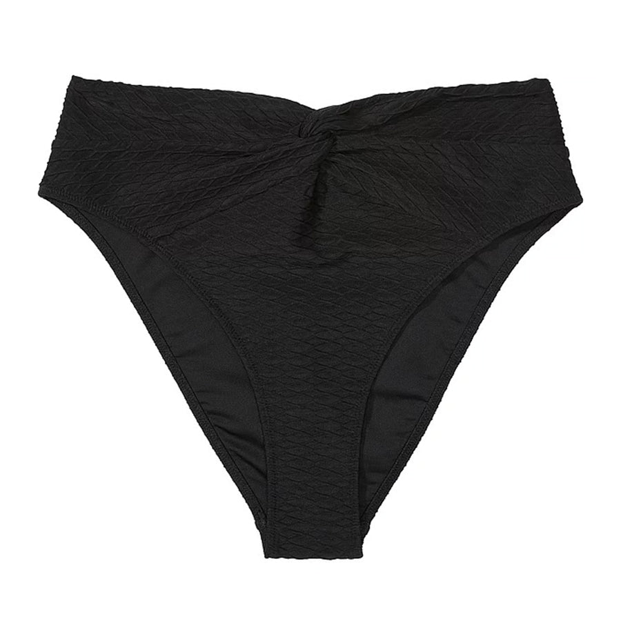 Victoria's Secret Swim Mix & Match High-Waist Twist Cheeky Fishnet Bikini Bottoms, Black