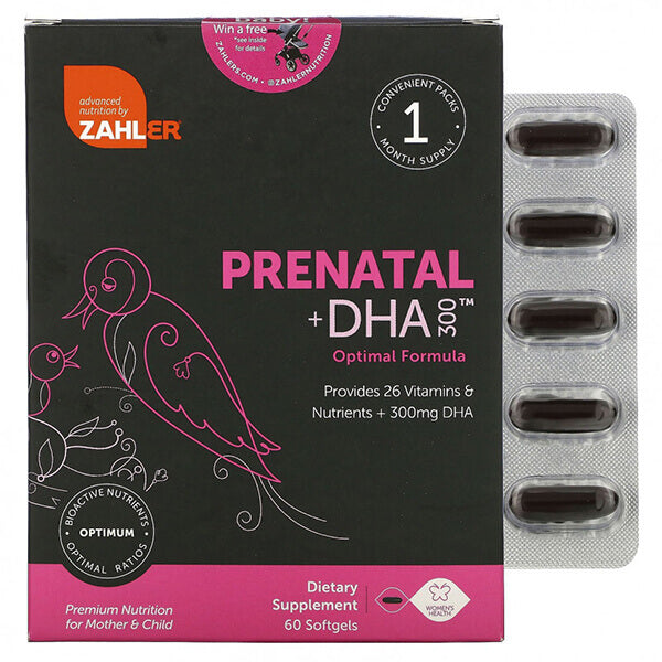 Prenatal vitamin complex + DHA 300 Zahler, 60 capsules