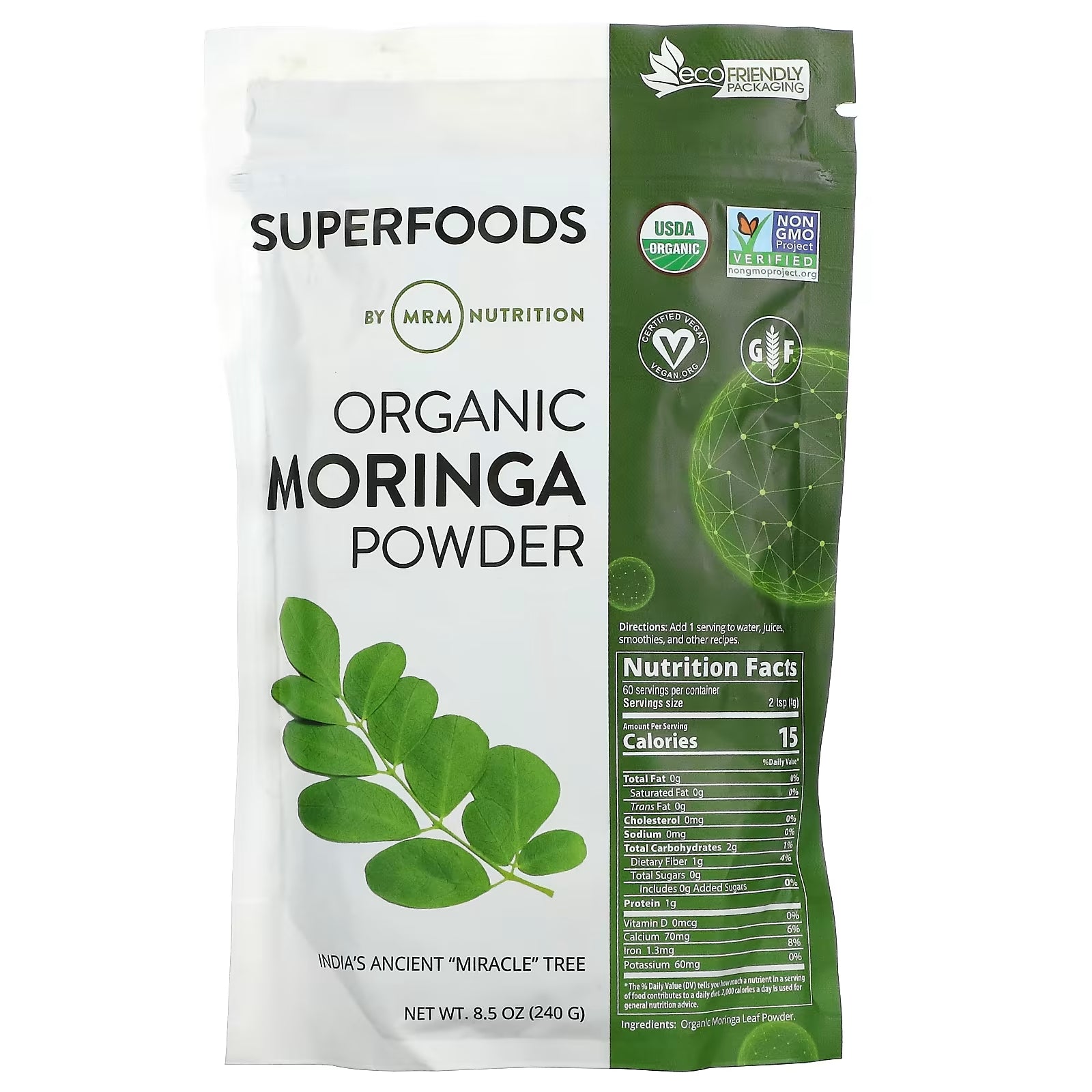 MRM Nutrition Organic Moringa Powder, 240 g