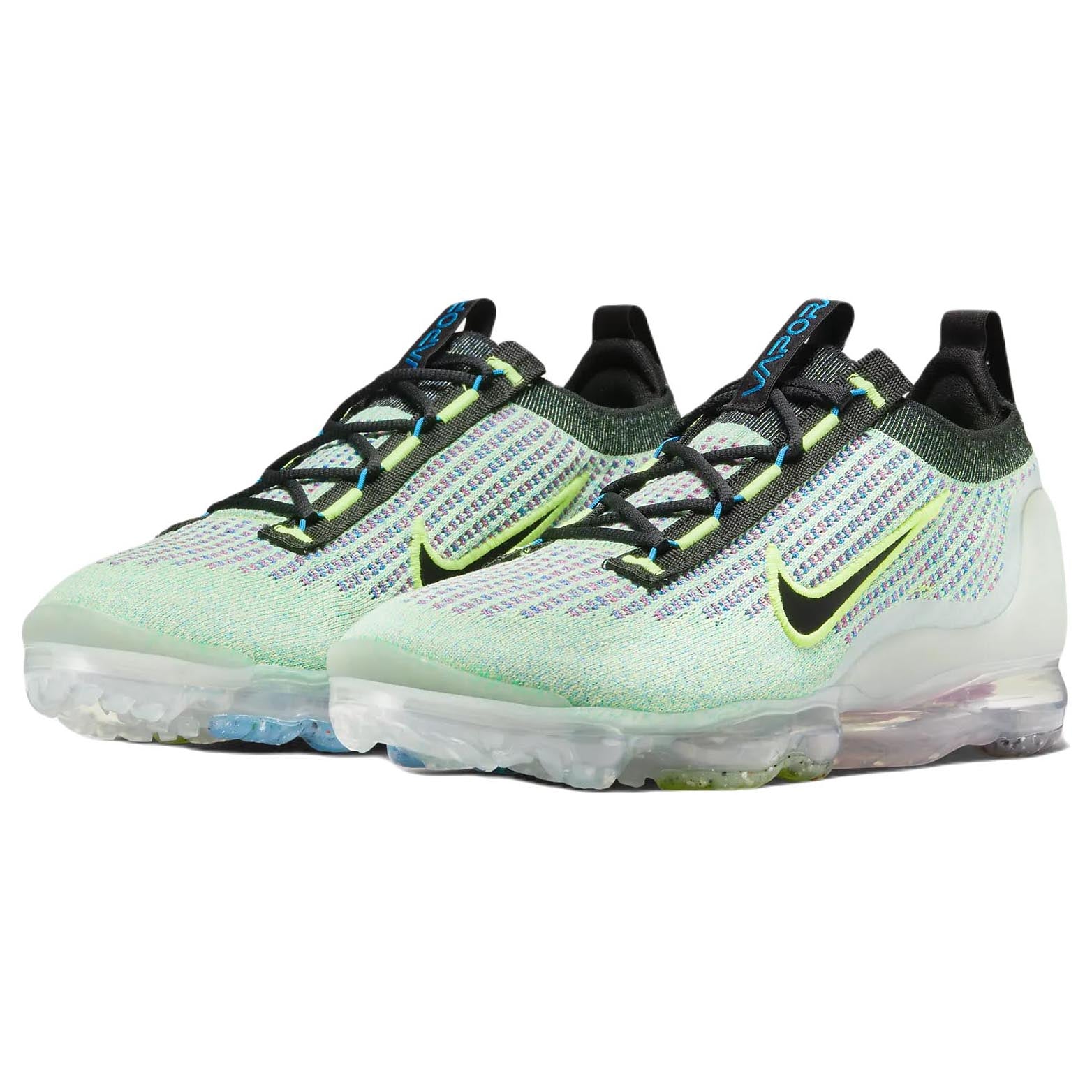 حذاء Nike Air VaporMax 2021 Flyknit NN، أزرق-أخضر/أسود