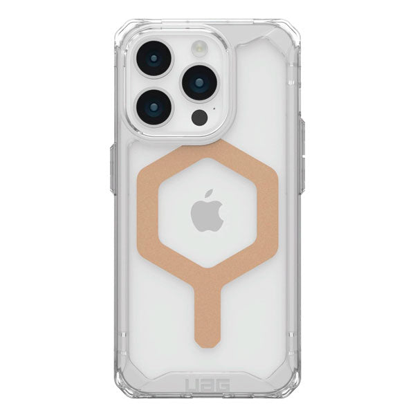 Case UAG Plyo for iPhone 15 Pro, MagSafe Charging, Ice/Gold