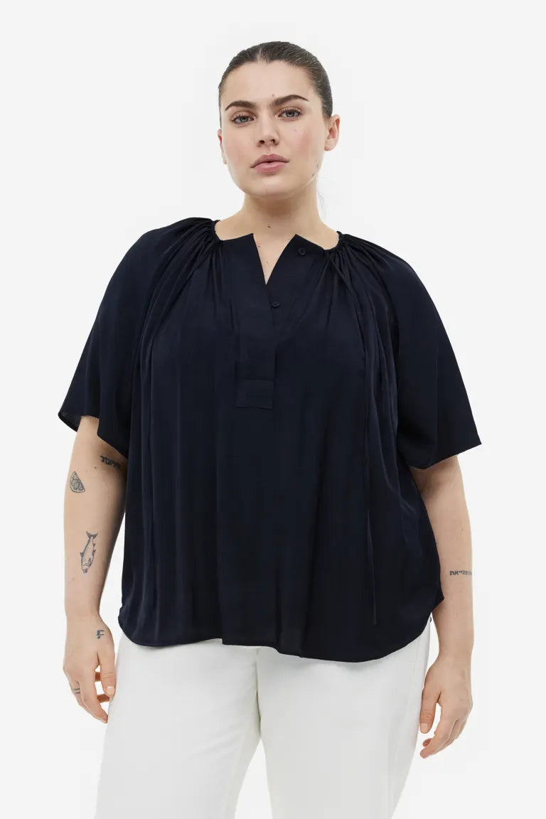 Oversized blouse H&M, dark blue