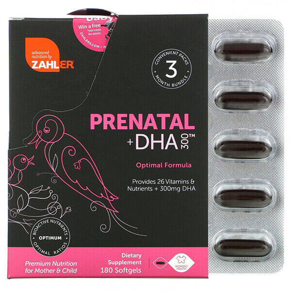 Prenatal vitamin complex + DHA 300 Zahler, 180 capsules