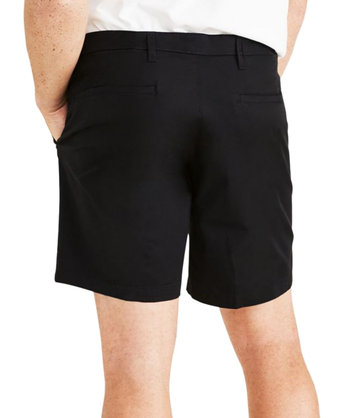 Men's solid elastic shorts big & tall ultimate supreme flex stretch Dockers, black