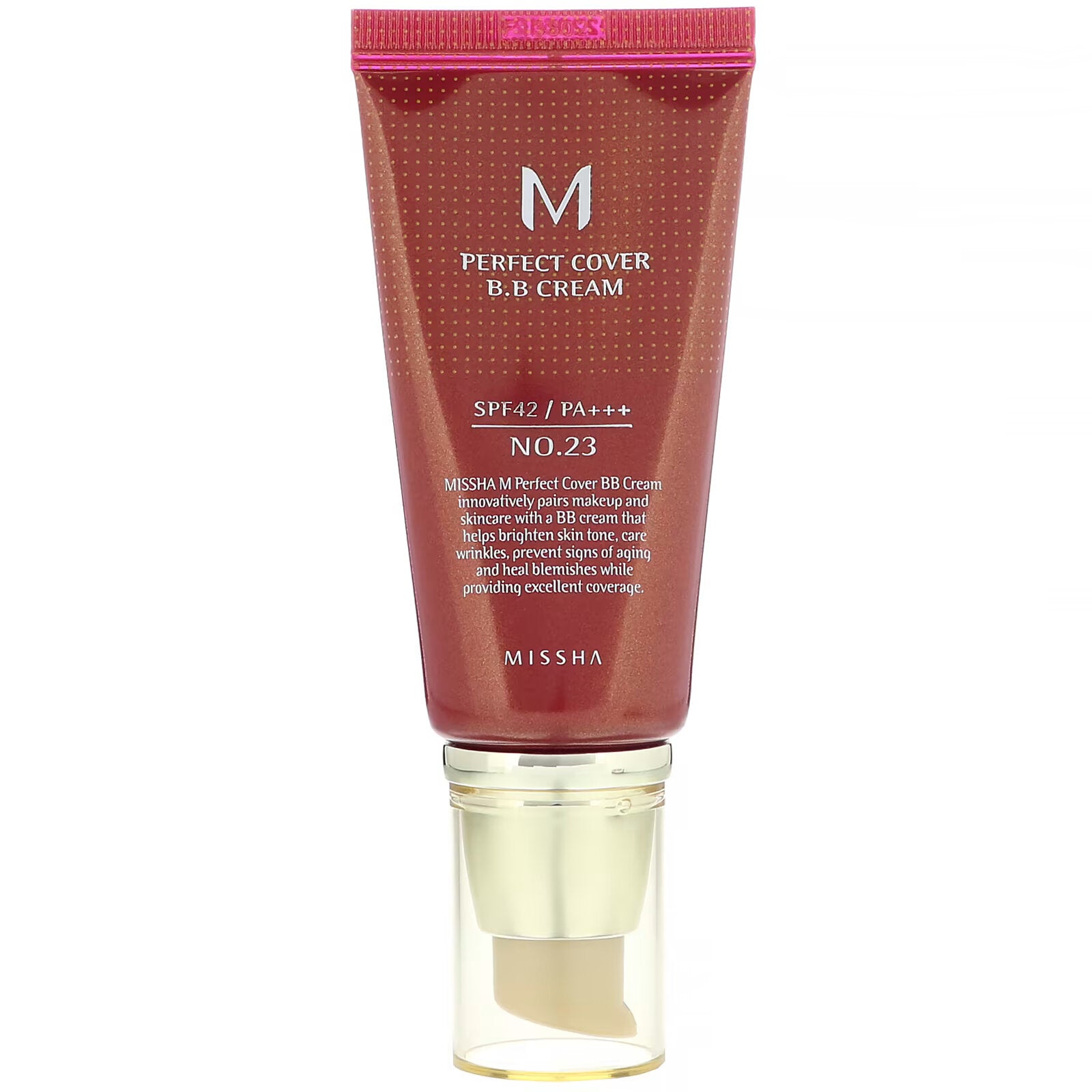 BB cream Missha M Perfect Cover SPF 42 PA shade No. 23 natural beige, 50 ml