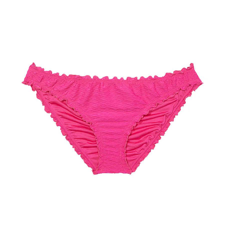 Victoria's Secret Swim Mix & Match Ruffle Cheeky Fishnet Bikini Bottoms, Pink