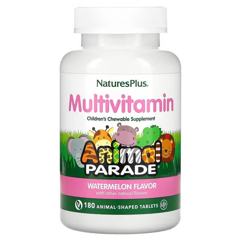 Multivitamins for children NaturesPlus Animal Parade Gold with watermelon flavor 180 animal-shaped tablets