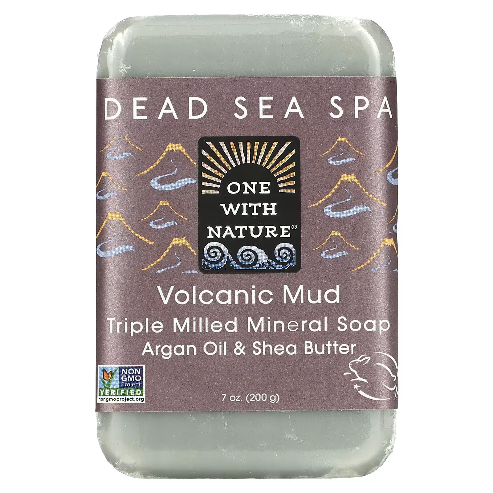 One with Nature, Triple Peeled Mineral Soap, Volcanic Mud, 7 oz (200 g)