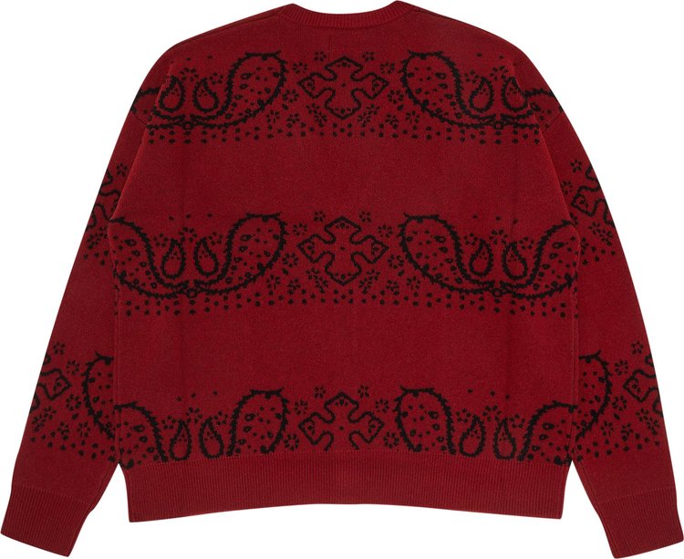 Cardigan Rhude Bandana Knit Cardigan 'Red/Black', red