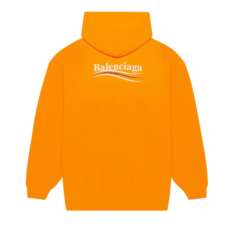 Balenciaga Political Campaign Medium Fit Hoodie 'Fluorescent Orange', white