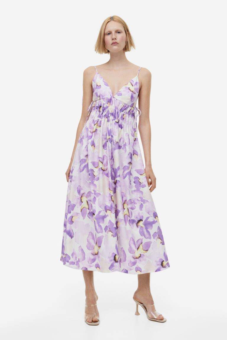 H&M tie dress, lilac/floral