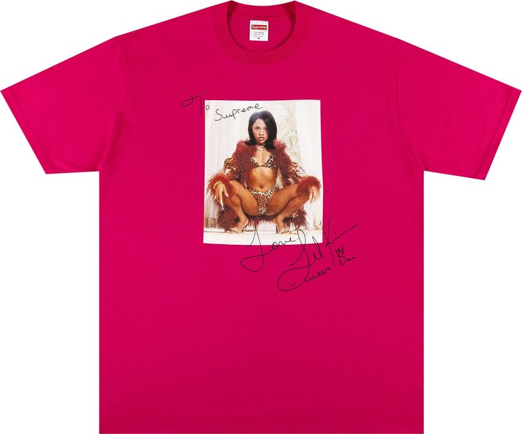 تي شيرت Supreme Lil Kim Tee 'Pink'، باللون الوردي