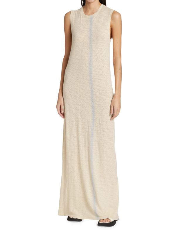 Atm Anthony Thomas Melillo Spray Painted Jersey Sleeveless Maxi Dress, Beige