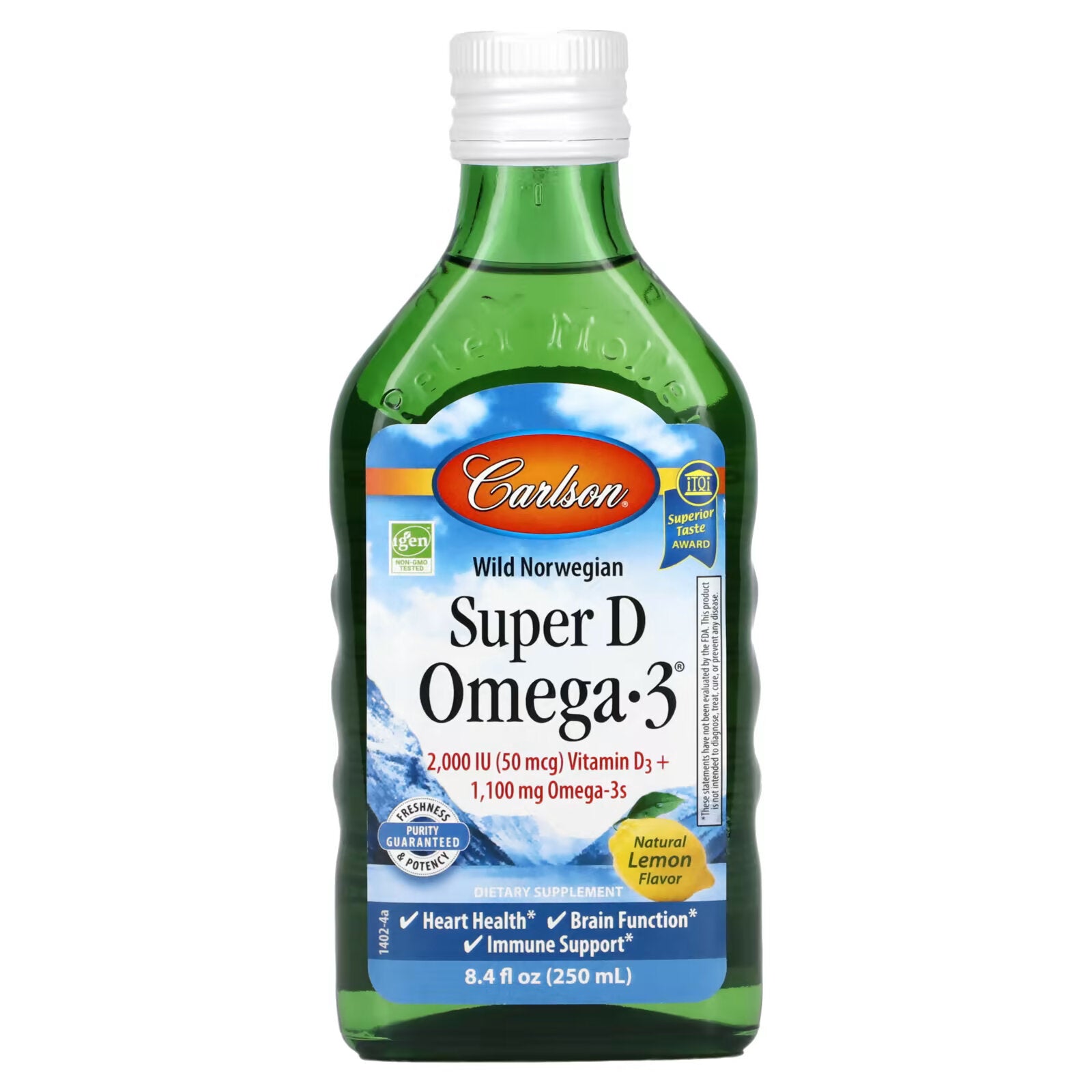 Carlson, Norwegian Super D Omega-3 Natural Lemon Flavor, 8.4 fl oz (250 ml)