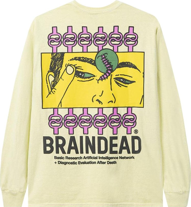 Brain Dead Evaluate Long-Sleeve Tee 'Lemon', yellow