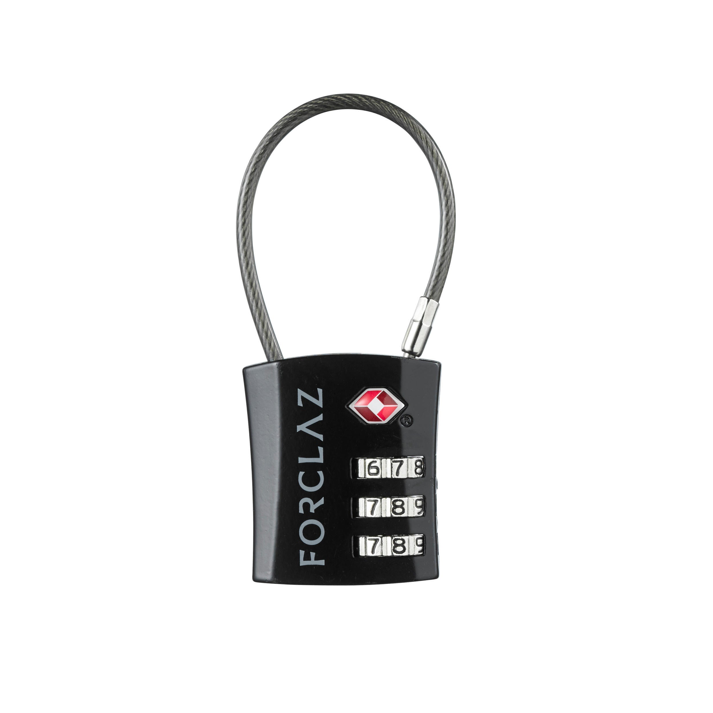 Coded cable lock Forclaz TSA, black