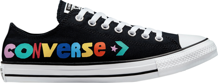 حذاء رياضي Converse Chuck Taylor All Star Low Happy Faces باللون الأسود