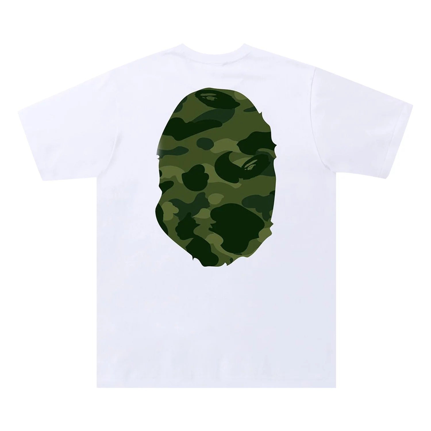 تي شيرت Bape Color Camo Big Ape Head، أبيض/أخضر