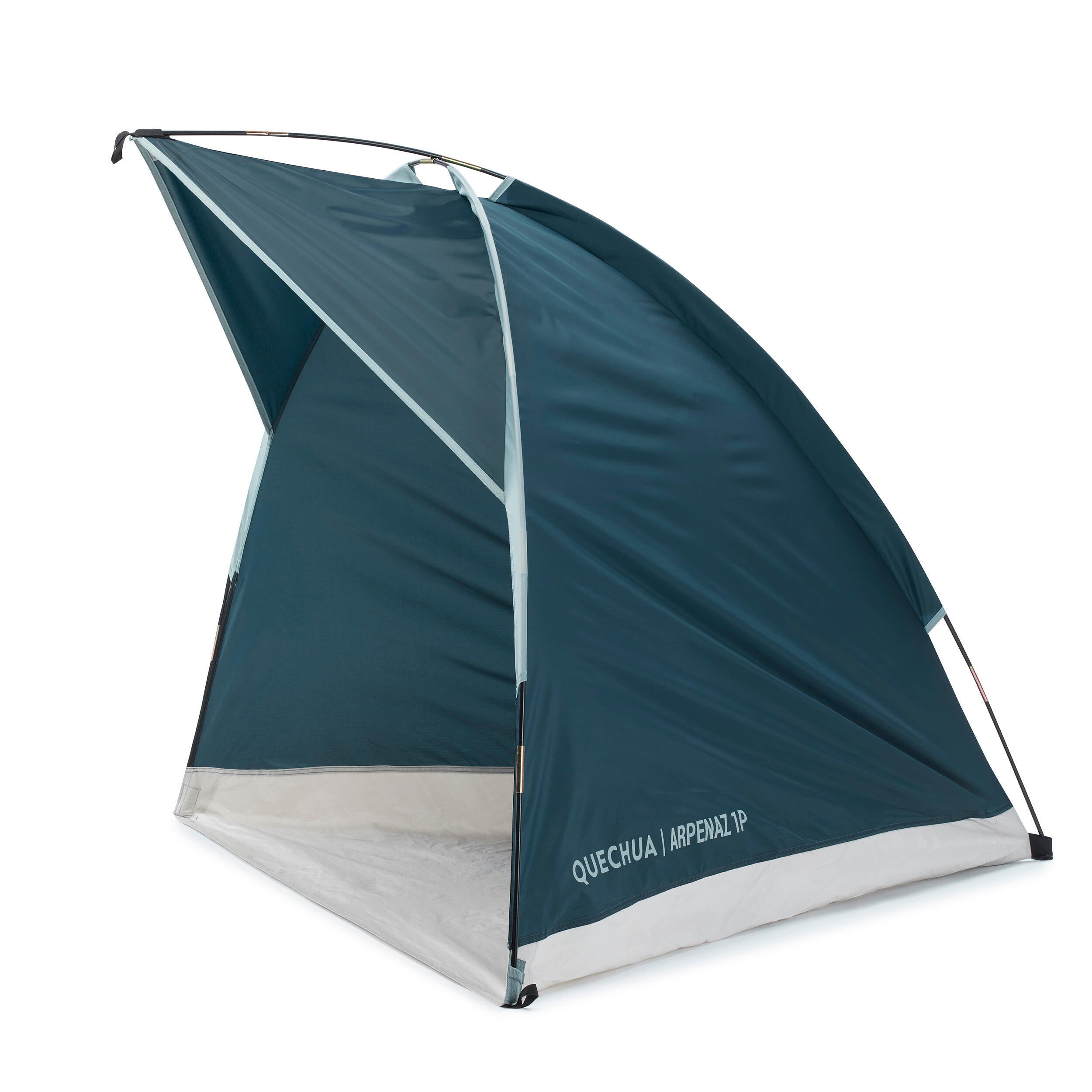 Quechua tent single, beige-gray-green