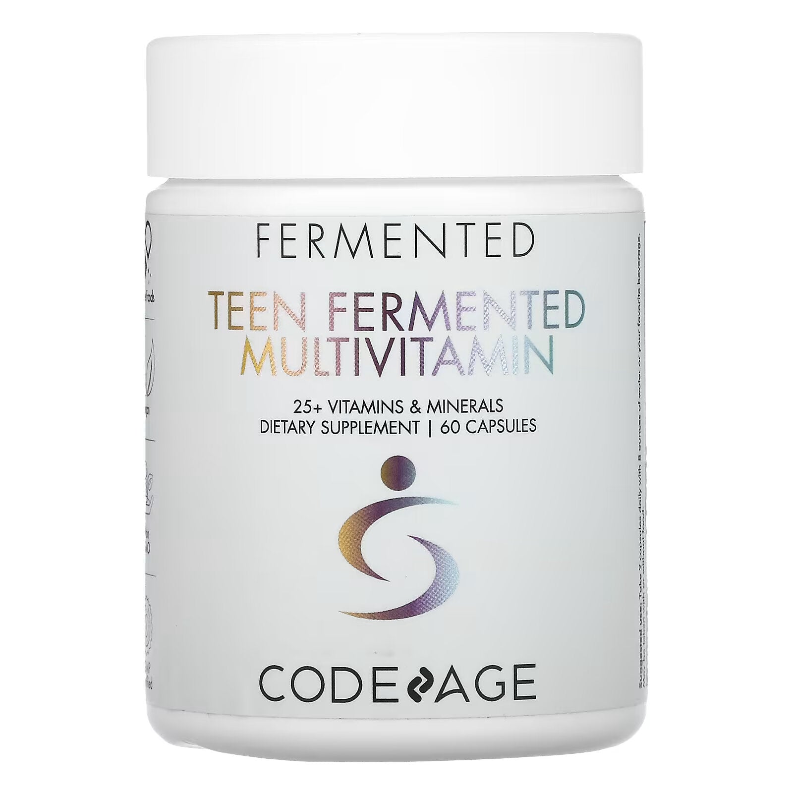 Codeage, Fermented Teen Multivitamin, 25+ Vitamins, Minerals, 60 Capsules