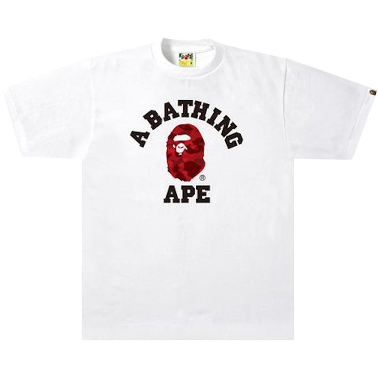 تي شيرت BAPE Color Camo College Tee "أبيض/أحمر"، أبيض