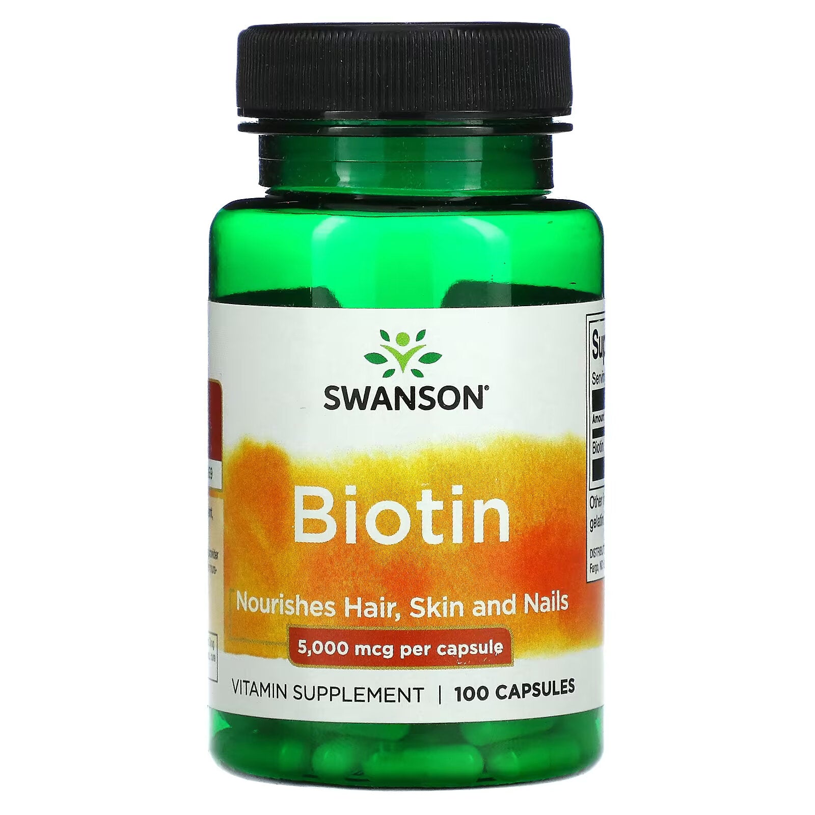 Swanson, Biotin, 5000 mcg, 100 capsules