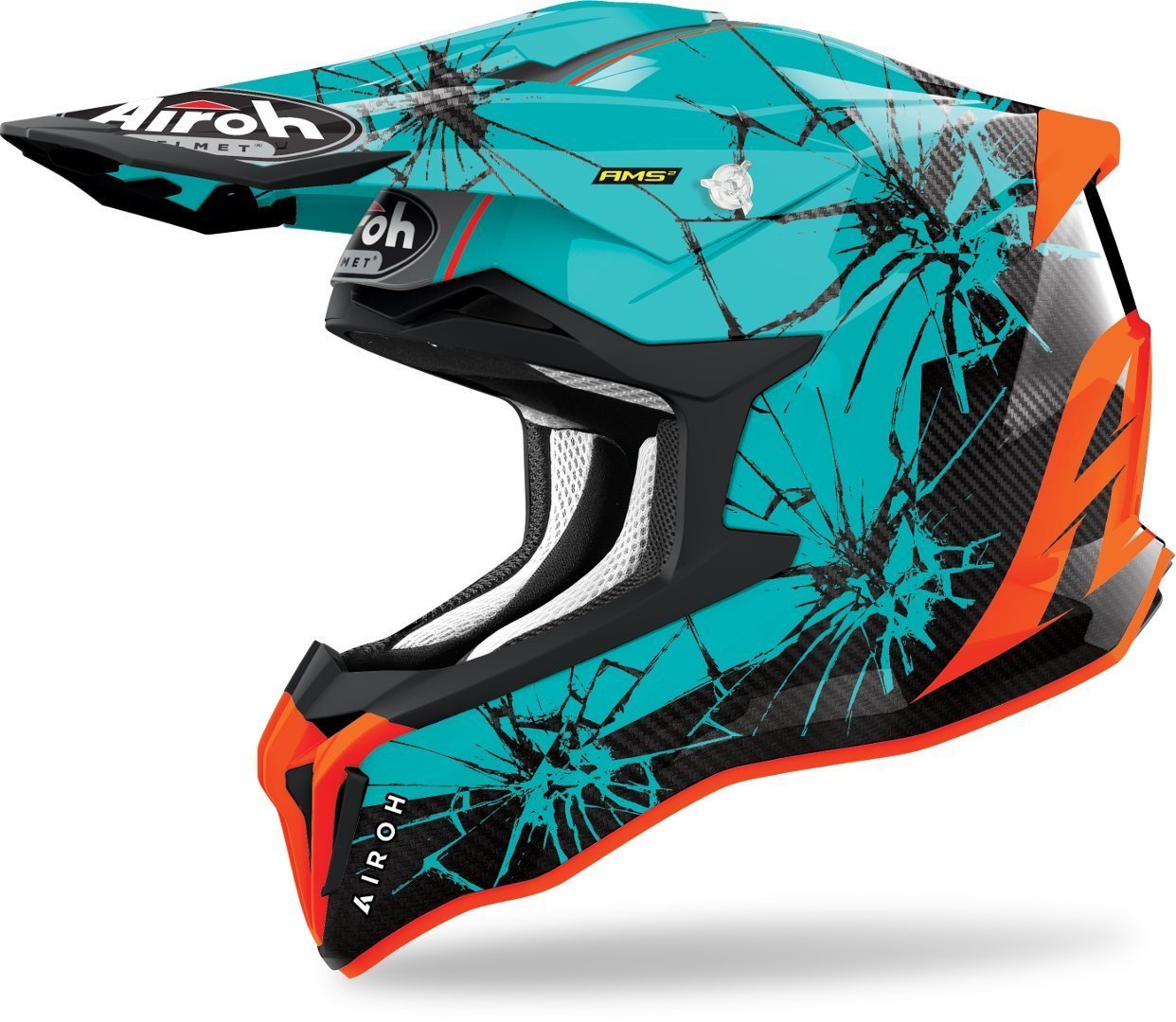 Airoh Strycker Crack Carbon Motocross Helmet with Pattern