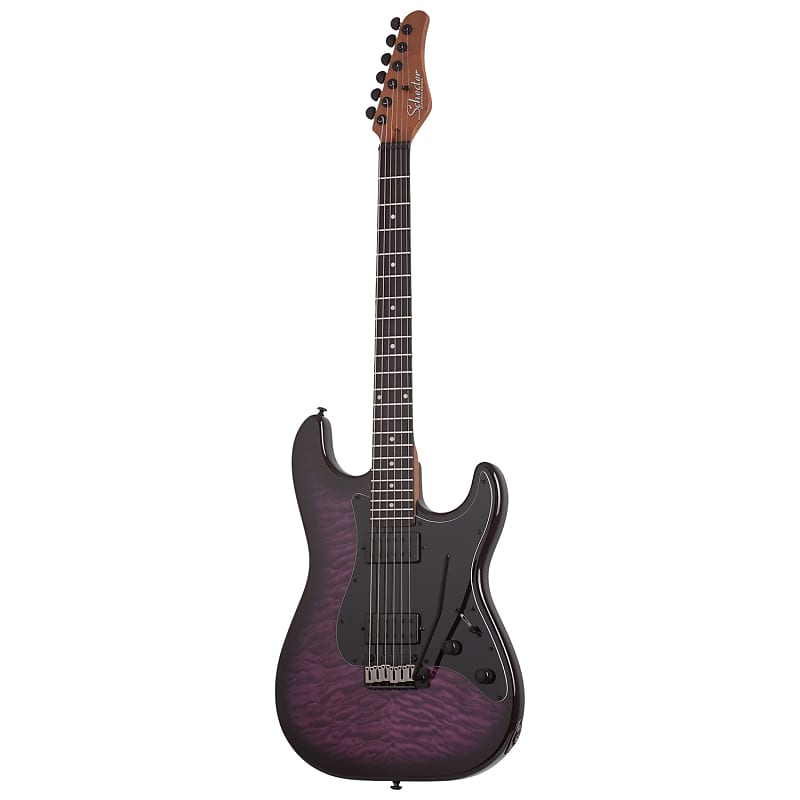 Schecter Traditional Pro Electric Guitar, Trans Purple Burst