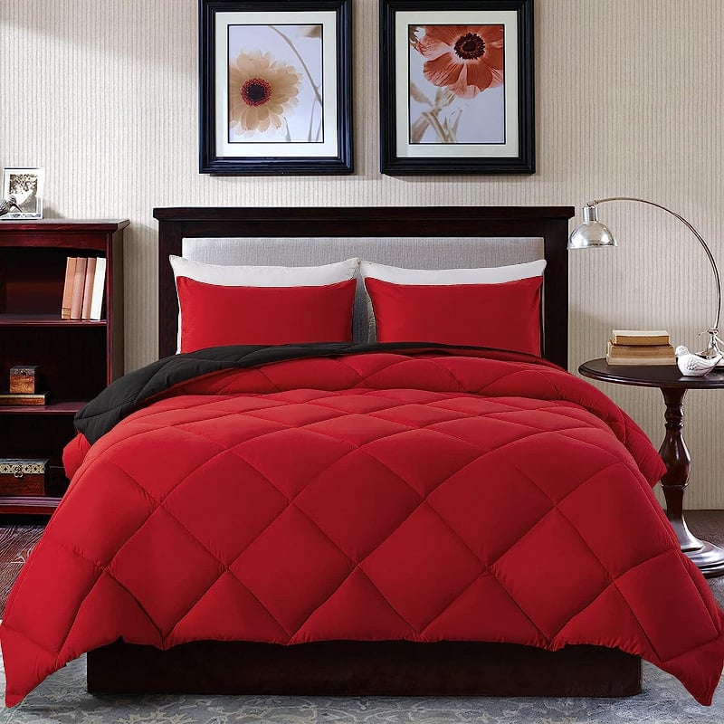 Decroom Twin 3-piece bedding set, red/black