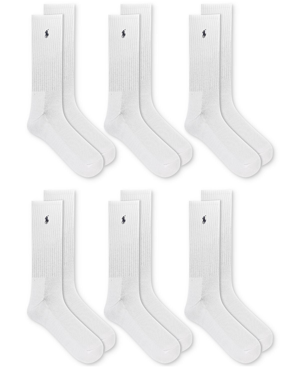 Men's 6-Pk. Performance Sport Crew Polo Ralph Lauren Socks