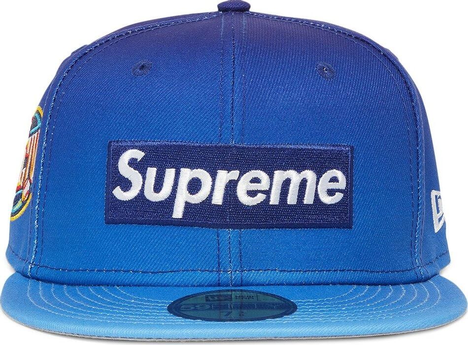 Supreme Gradient Box Logo New Era Baseball Cap, Blue