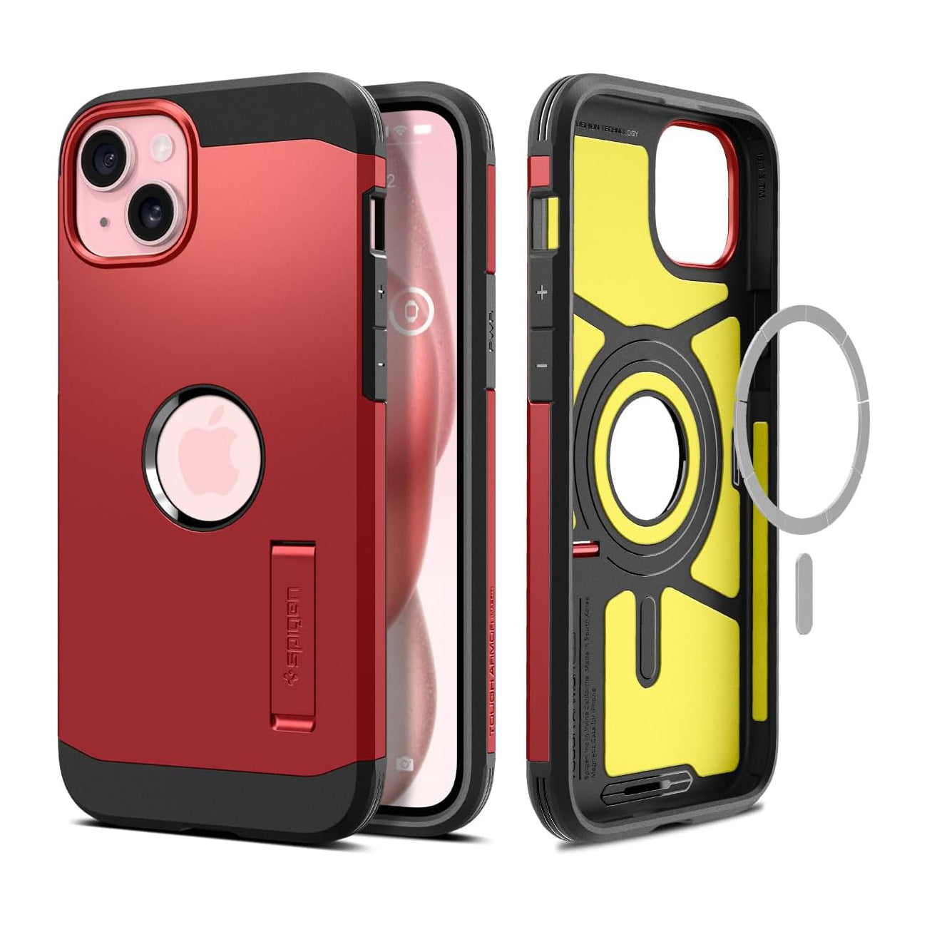 Spigen Tough Armor MagFit Case for iPhone 15, Red