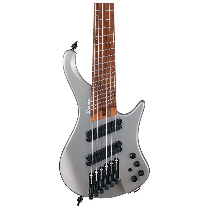 Ibanez EHB Ergonomic Headless Multi-Scale 6-String Bass, Metallic Gray with Bag EHB1006MS