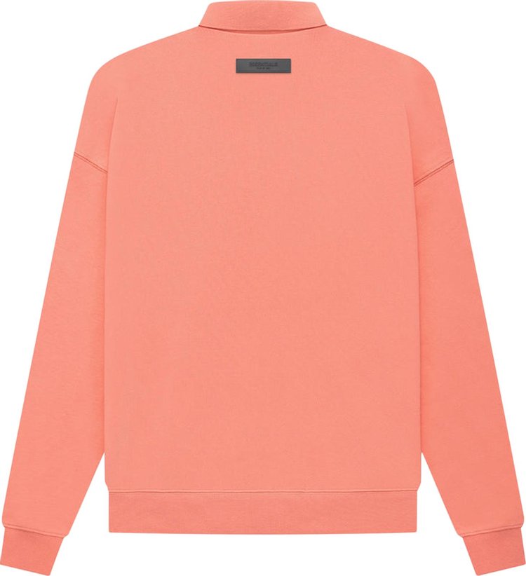 Fear of God Essentials Long-Sleeve Polo 'Coral', orange