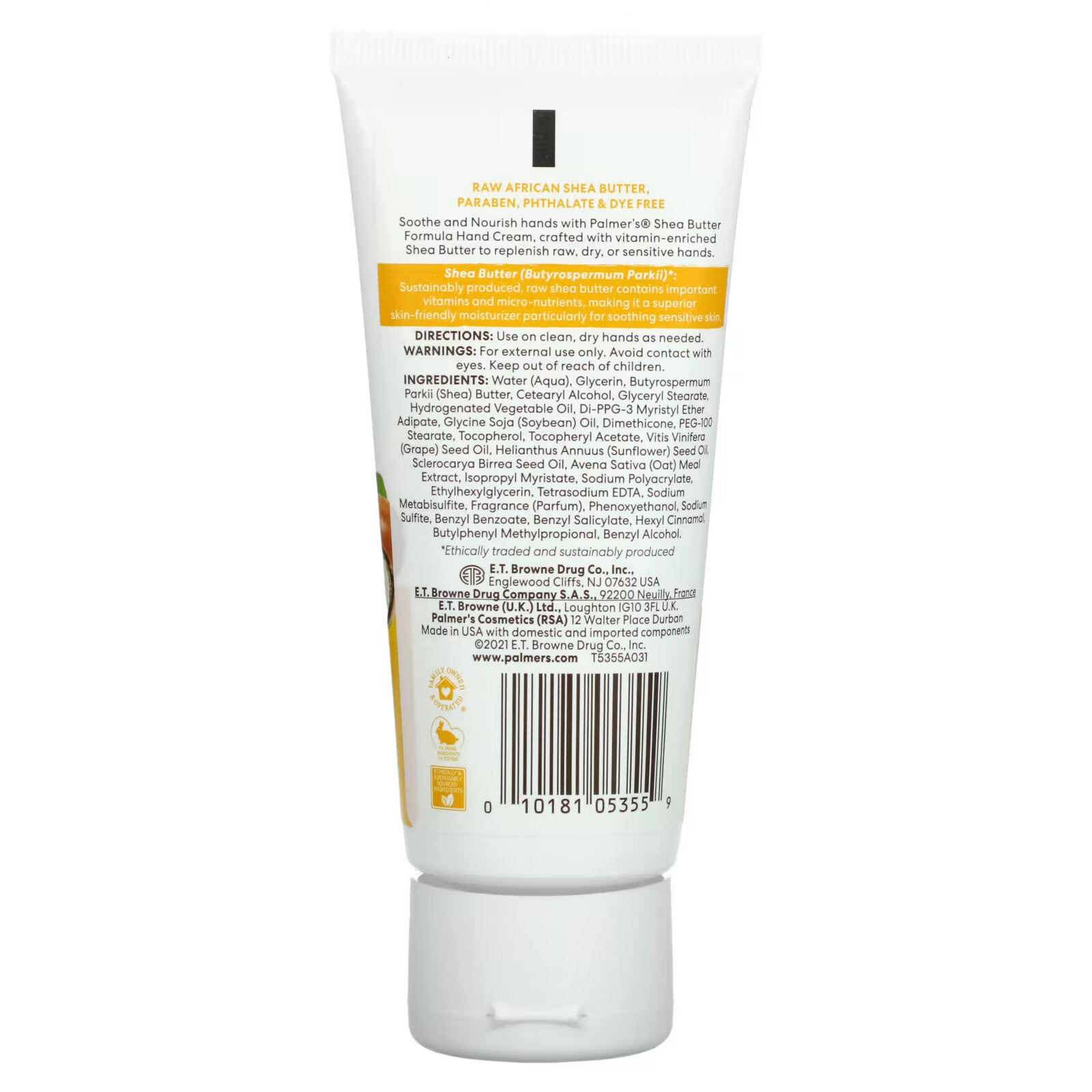 Palmer's, Shea Butter Formula with Vitamin E, Raw Shea Nourishing Hand Cream, 3.4 oz (96 g)