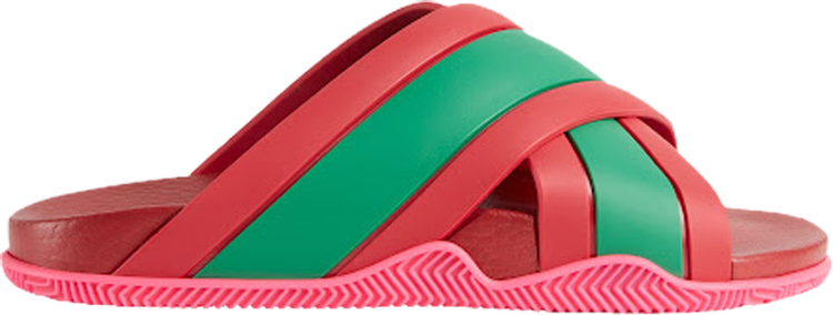 Sandals Gucci Wmns Web Stripe Slide Sandal Coral, pink