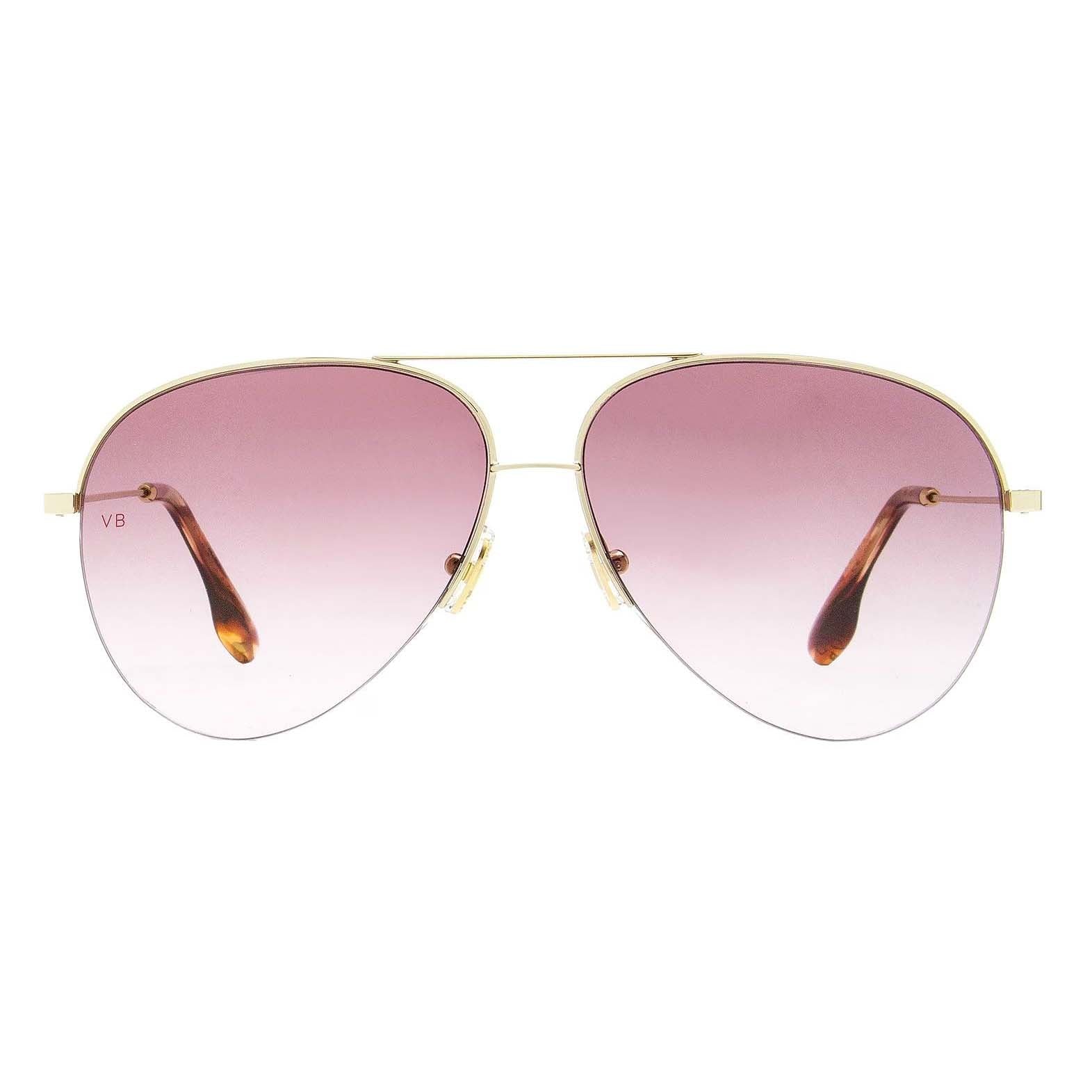 Victoria Beckham Aviator VB90S sunglasses, gold/pink