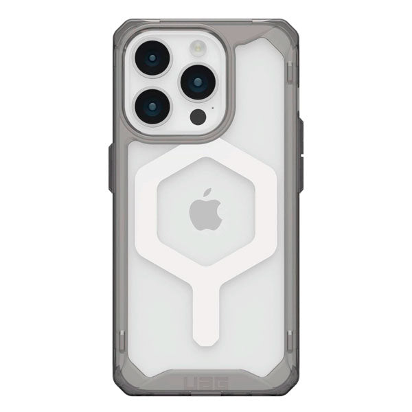 Case UAG Plyo for iPhone 15 Pro, MagSafe Charging, Ash/White