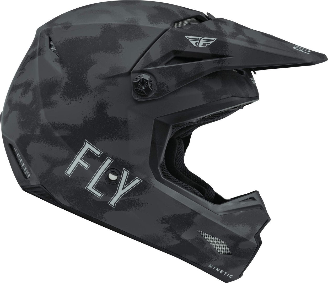 Fly Racing Kinetic Shelmet. Tactic youth motocross, black/gray