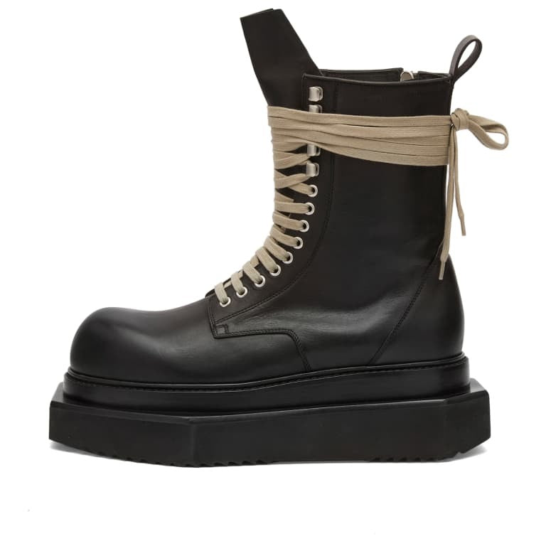 حذاء Rick Owens Tubro Cyclops برباط، أسود