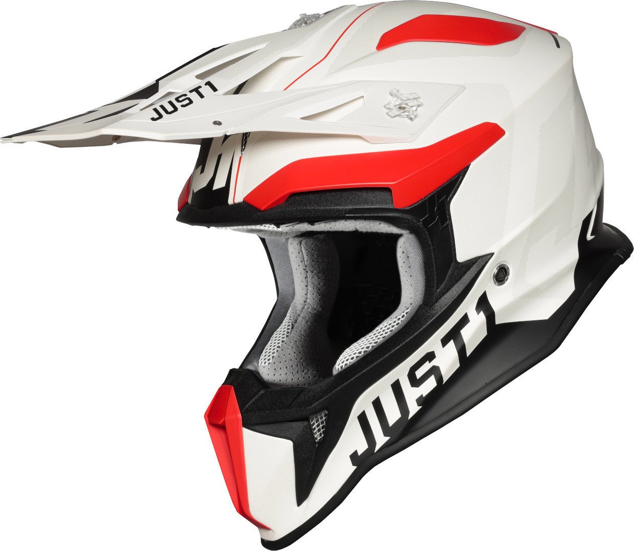 Just1 J18 Pulsar motocross helmet, white-red-black