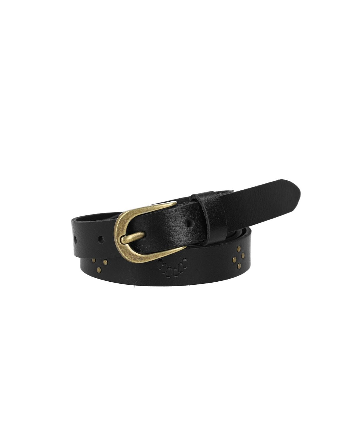 Frye Women's 20mm Beaded Leather Belt Black