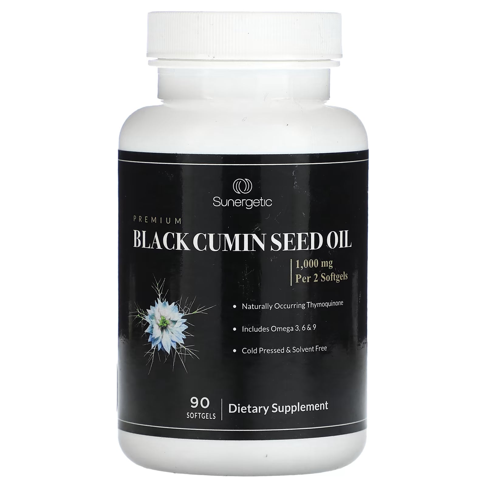 Sunergetic Premium Black Cumin Seed Oil 500 mg, 90 Softgels