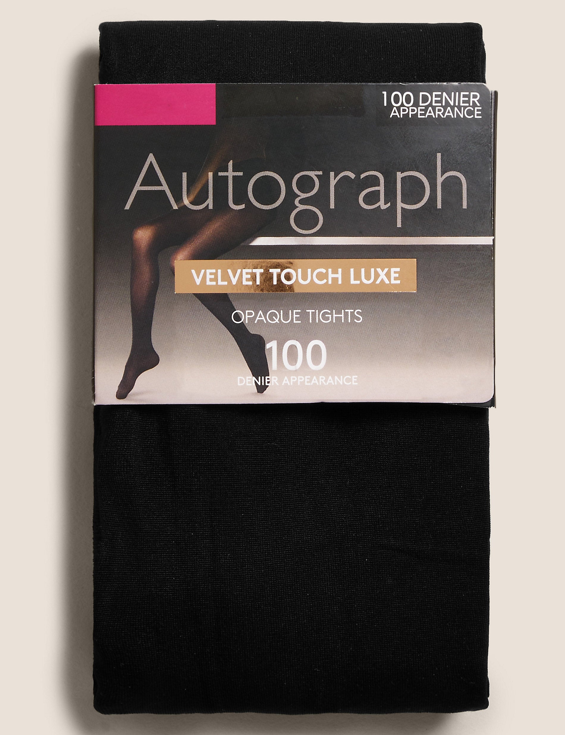 جوارب مخملية Touch Luxe 100 denier Autograph باللون الأسود