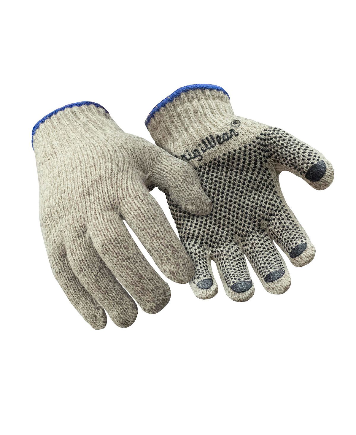 Warm PVC work gloves with polka dots in rag wool (pack of 12 pairs) Refrigi  Wear