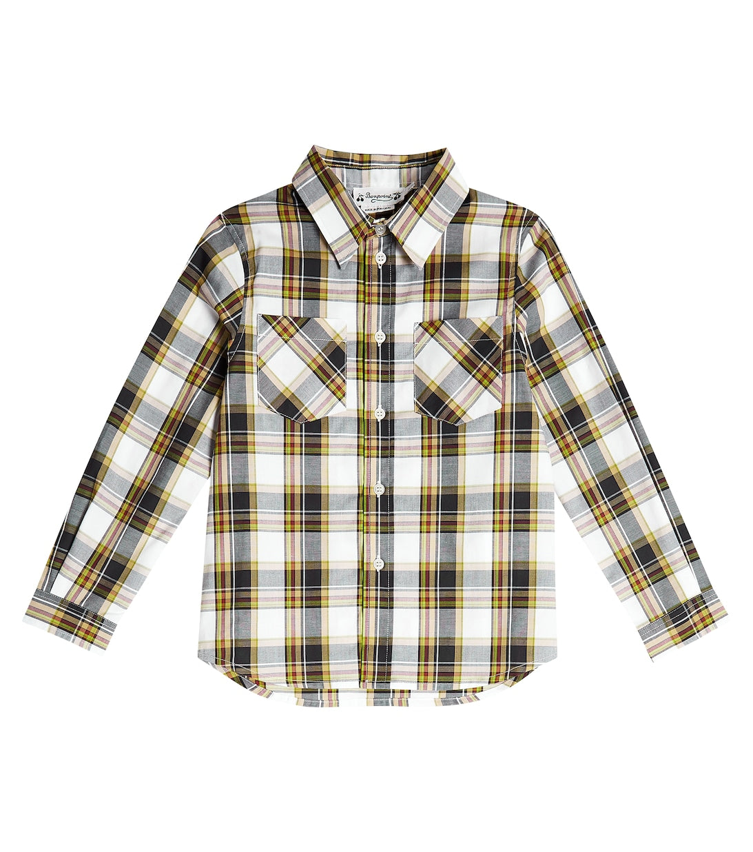 Altman Cotton Poplin Bonpoint Plaid Shirt, Multicolor