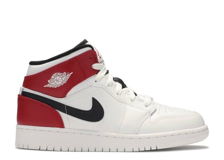 حذاء رياضي AIR JORDAN 1 MID GS 'CHICAGO'، باللون الأبيض