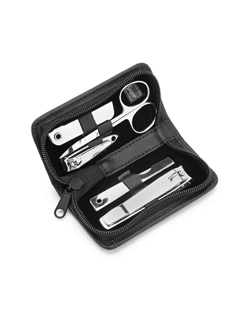 Mini leather manicure set ROYCE New York, Black