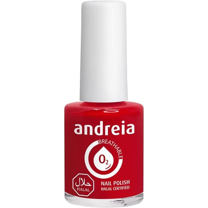 Andrea Breathable Nail Polish Halal Water Permeable Glossy Vegan and Cruelty Free 10 , 5 ml B6 red, Andreia